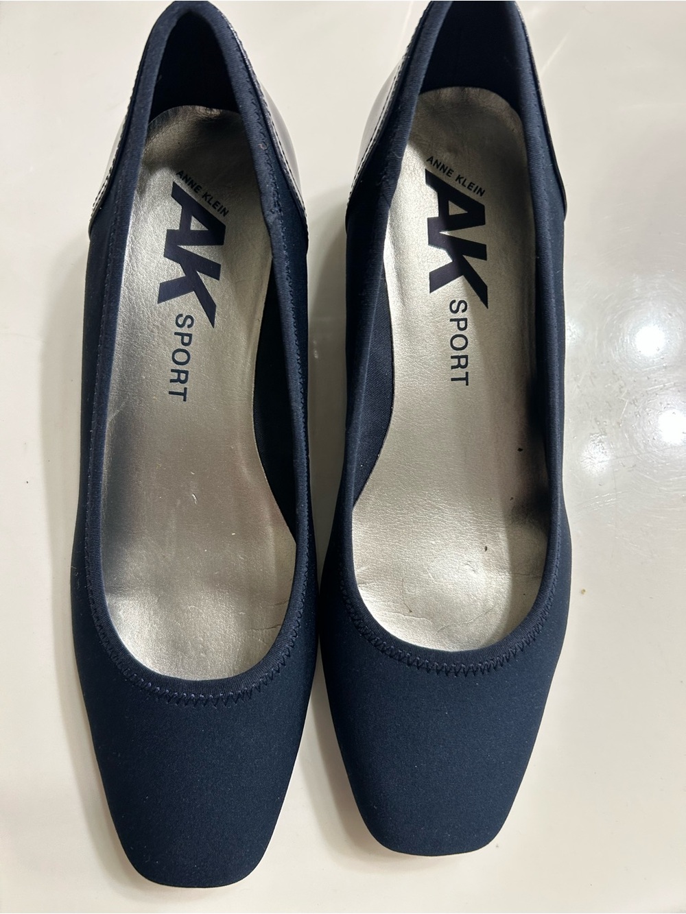 Anne Klein AK Sport Navy Square-Toe wedge